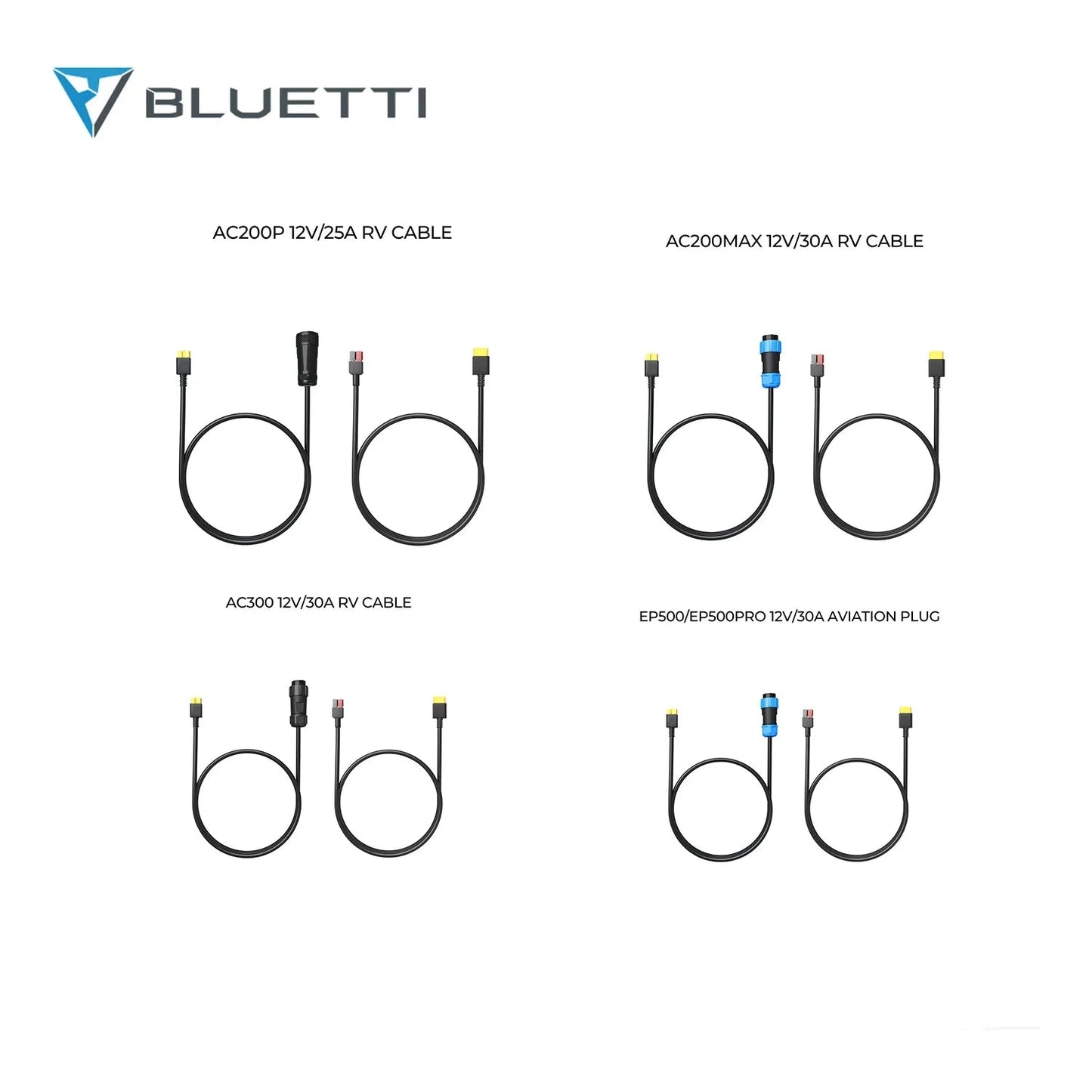 BLUETTI 12V RV CABLE For AC200P 12V/25A, AC200Max 12V/30A, EP500/EP500PRO 12V/30A, AC300 12V/30A, perfect for RVs.