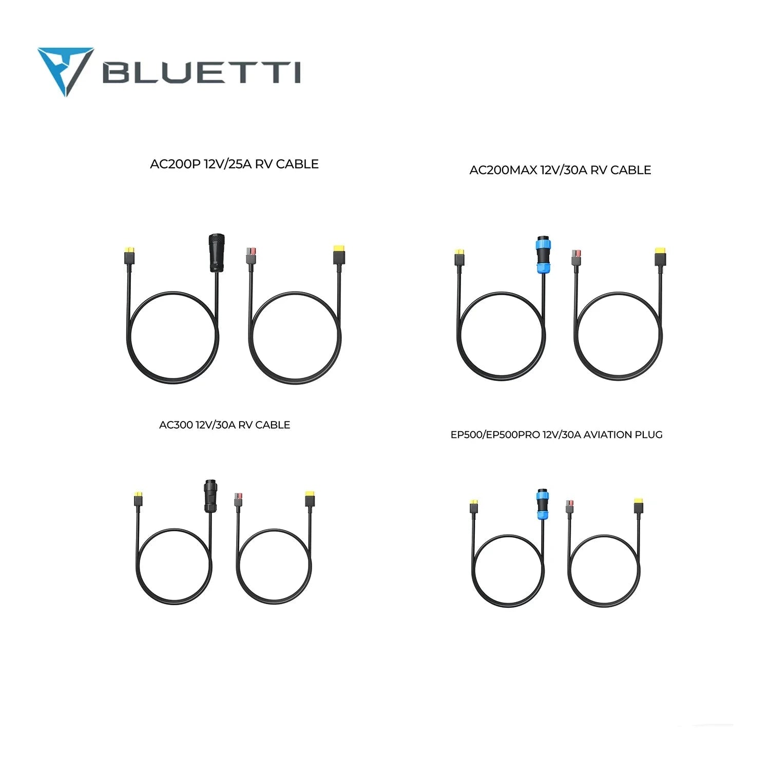 BLUETTI 12V RV CABLE For AC200P 12V/25A, AC200Max 12V/30A, EP500/EP500PRO 12V/30A, AC300 12V/30A, perfect for RVs.