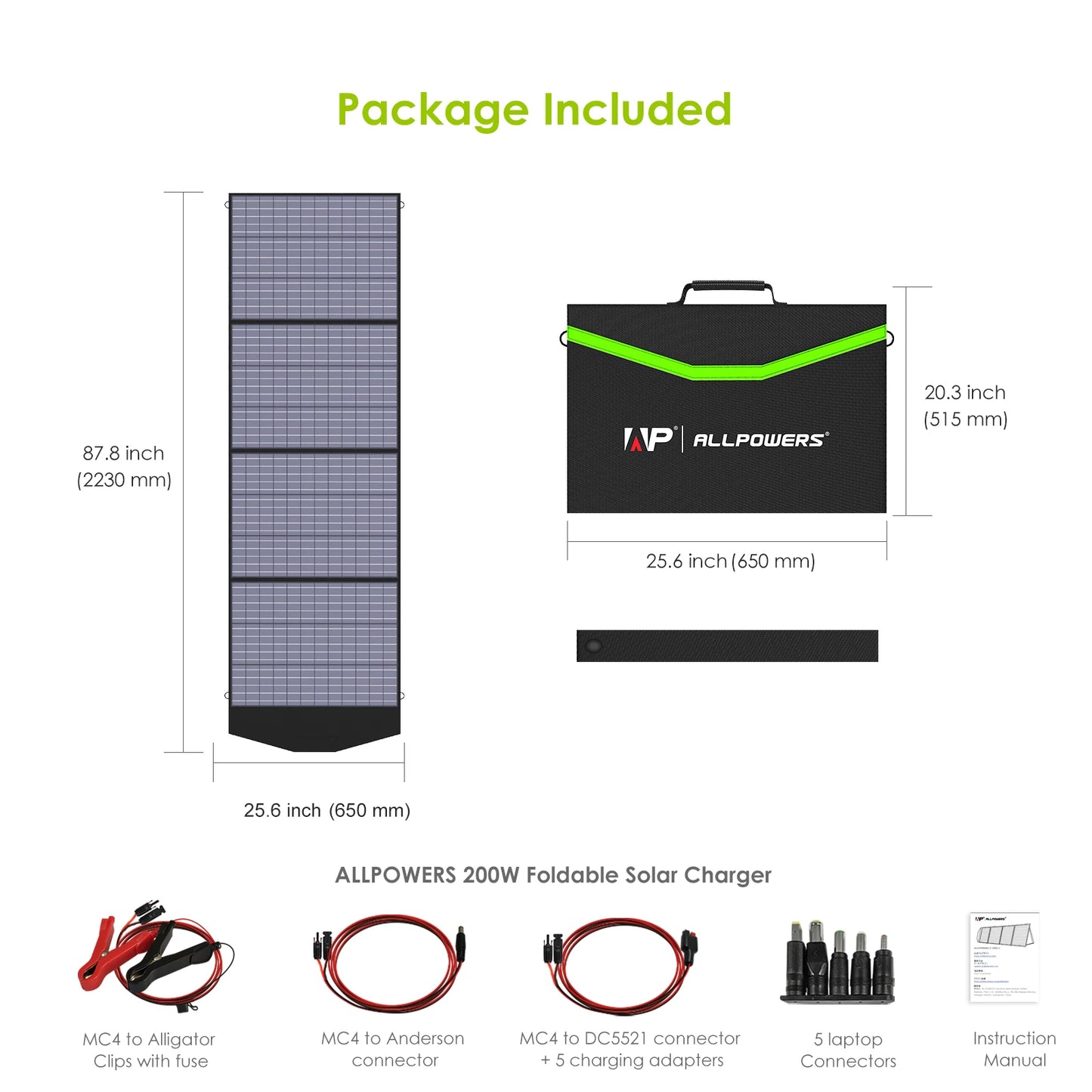 ALLPOWERS 18V Foldable Solar Panel 60W 100W 140W 200W Charger