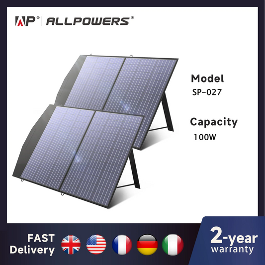 Panel Solar Plegable y Portátil ALLPOWERS 100/200W: Energía Renovable para Aventuras al Aire Libre