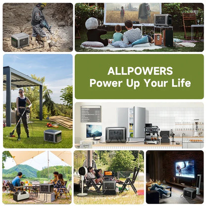 Estación de Energía Portátil ALLPOWERS R2500 - 2016Wh, Expandible a 20kWh, Ideal para Emergencias y Actividades al Aire Libre