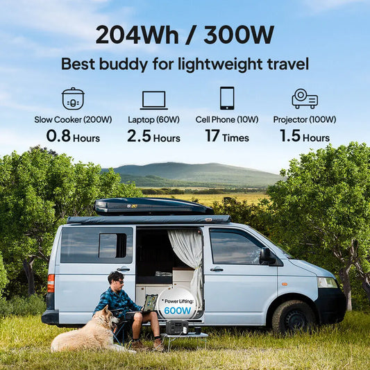 Estación de Energía Portátil BLUETTI AC2A 300W 204Wh para Aventuras al Aire Libre y Emergencias