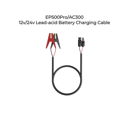 Cable de Carga de Batería de Plomo-Ácido 12V/24V para Estaciones de Energía BLUETTI EP500PRO y AC300